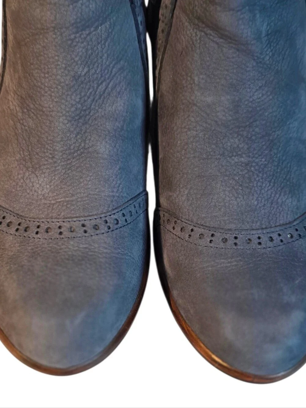 Naot Nubuck Blue Suede Style Fashion Side Zip Ankle Boots EU 38 US 7.5-8
